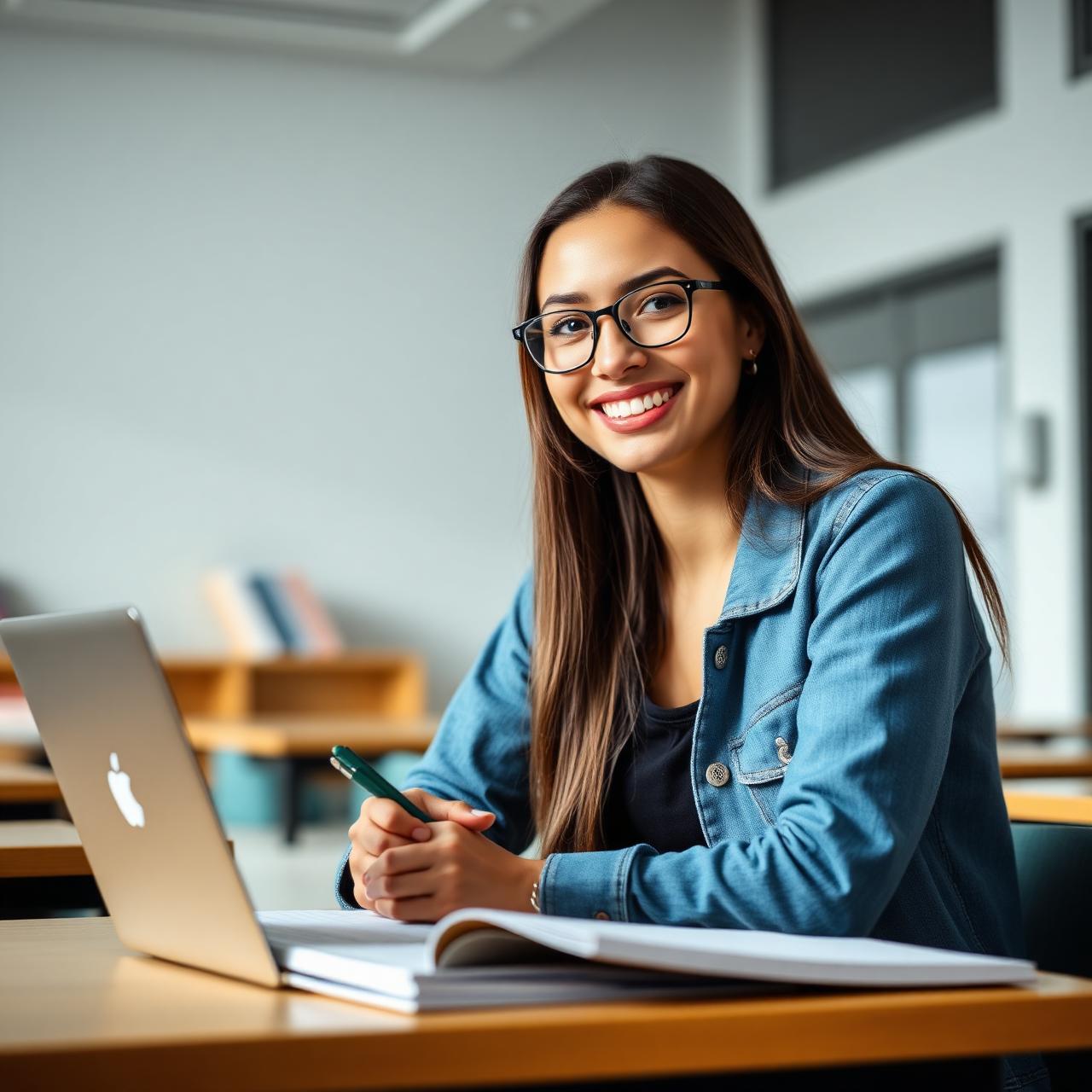 Estudiante chilena preparándose para el SIMCE